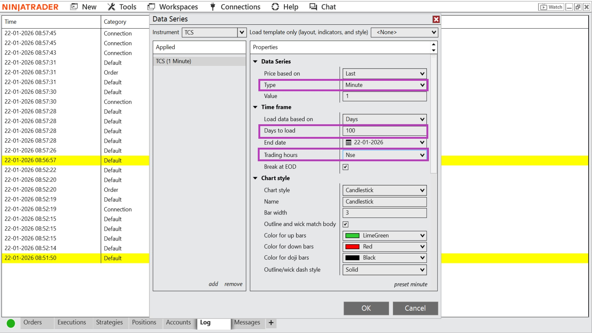 Fyers Market-Data Adapter for NinjaTrader 8